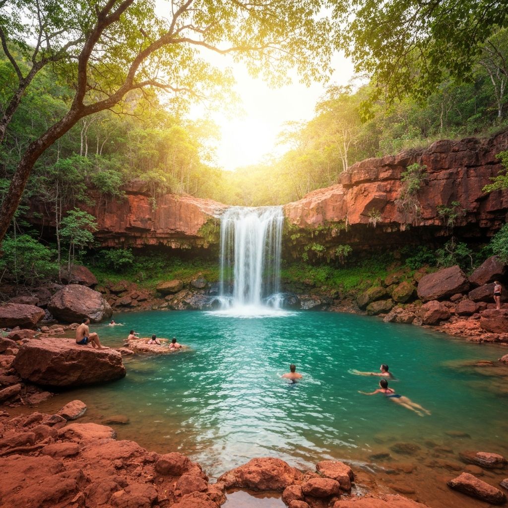 Cachoeira cristalina na Alto Paraíso-GO